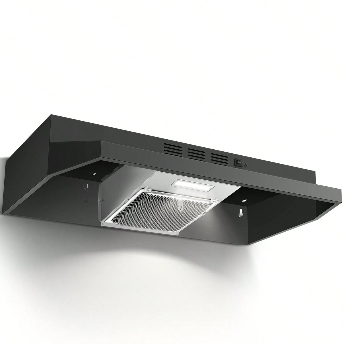SNDOAS Range Hood 30 Inch Under Cabinet, Ducted/Ductless Convertible Kitchen Hood, Stainless Steel Vent Hood With LED Light,Under Cabinet Hood With 2 Speed Exhaust Fan,Black