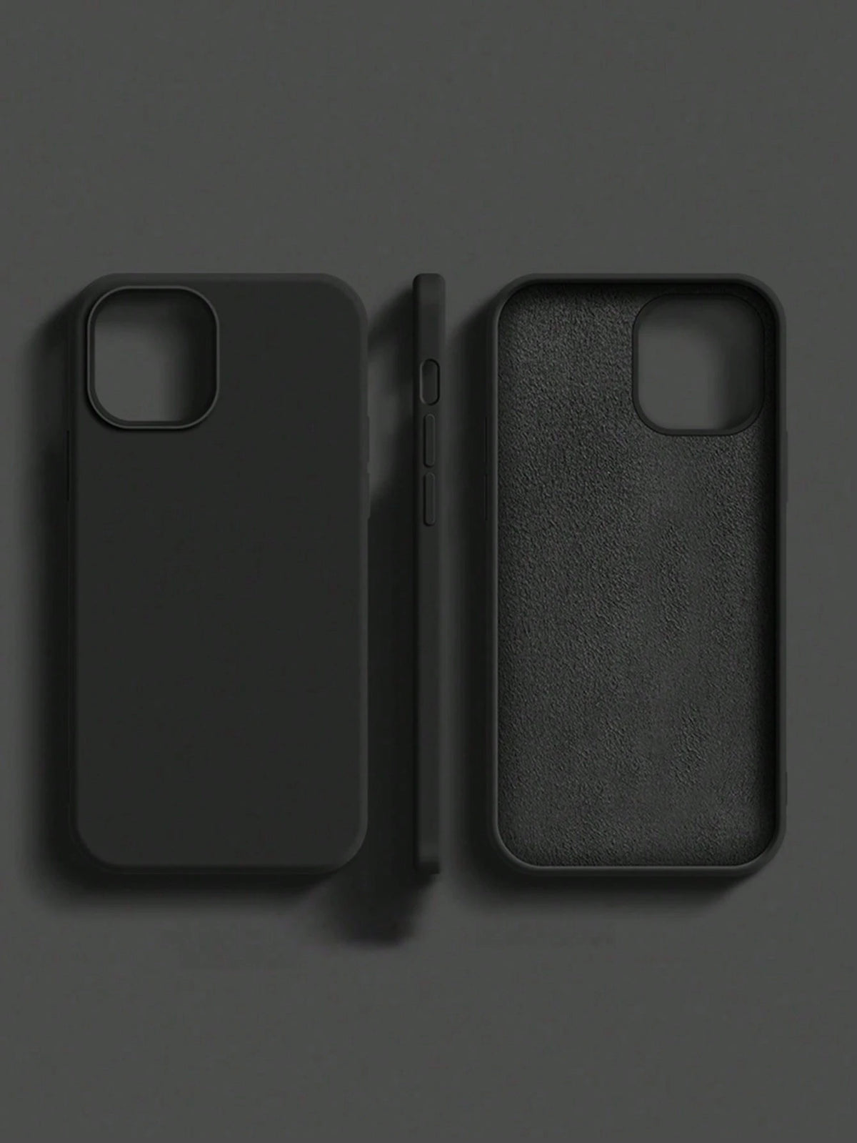 Solid Color Black Silicone 2.0mm Thick Liquid Silicone Phone Case, Compatible With Apple 16, 15, 14, 13, 12, 11 Pro Max And Galaxy S24 Ultra, S23, S22, S25 Series, Full Body Protective Cover Spring Gi