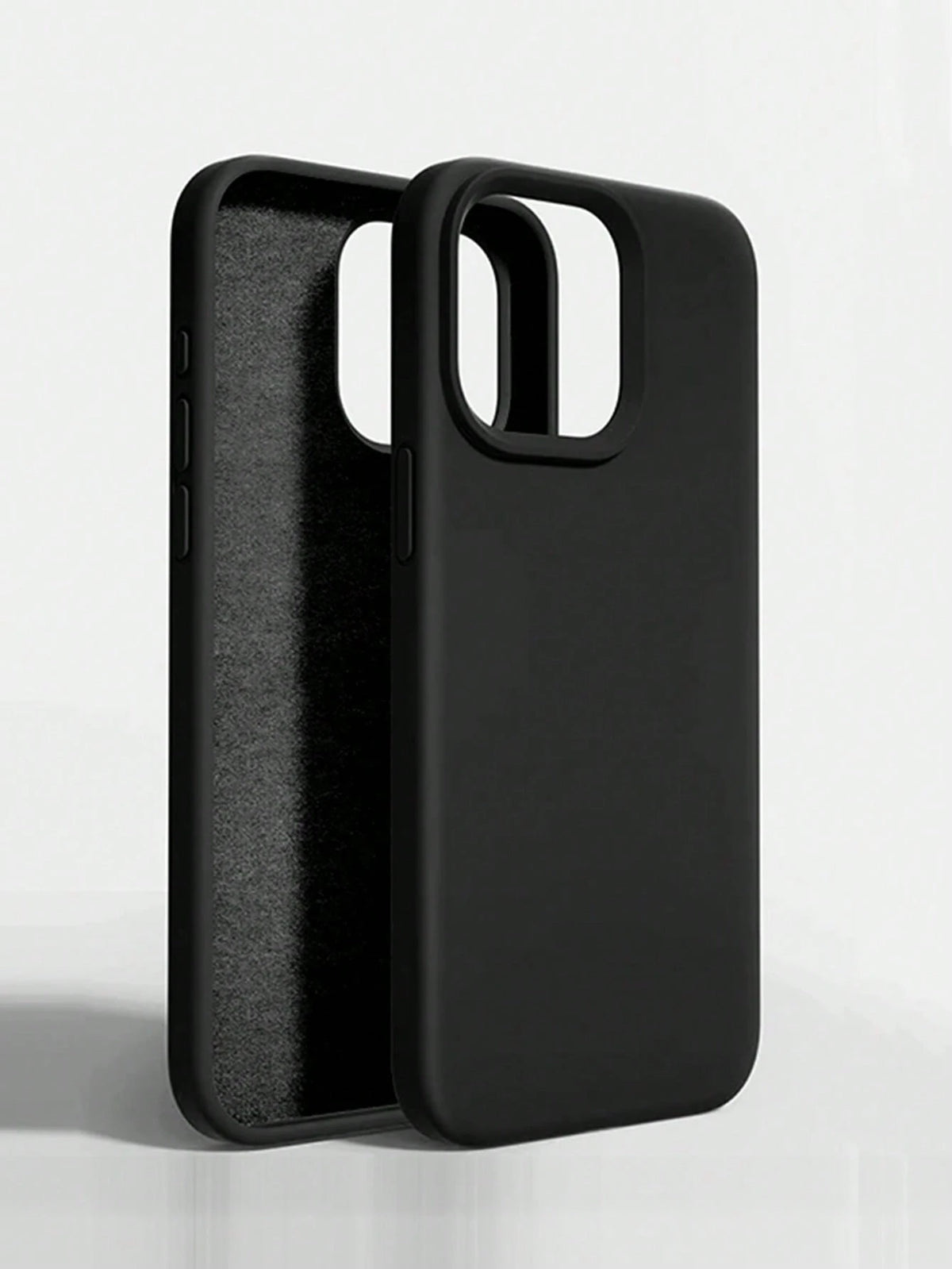 Solid Color Black Silicone 2.0mm Thick Liquid Silicone Phone Case, Compatible With Apple 16, 15, 14, 13, 12, 11 Pro Max And Galaxy S24 Ultra, S23, S22, S25 Series, Full Body Protective Cover Spring Gi
