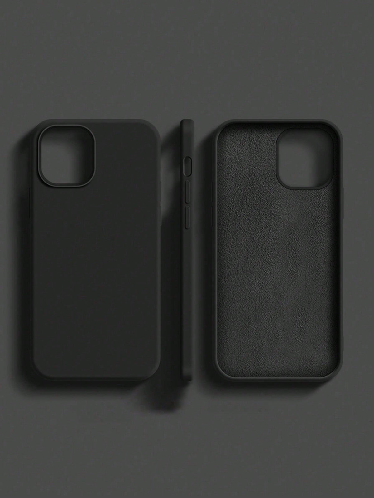 Solid Color Black Silicone 2.0mm Thick Liquid Silicone Phone Case, Compatible With Apple 16, 15, 14, 13, 12, 11 Pro Max And Galaxy S24 Ultra, S23, S22, S25 Series, Full Body Protective Cover Spring Gi
