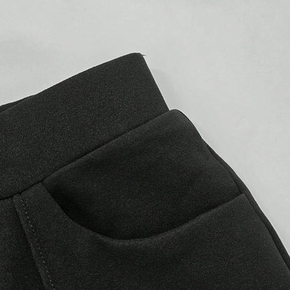Spring/Summer Elastic Thin Minimalist Wide Leg Pants With Pockets, Office And Casual Wear, Seam Detail Wide Leg Pants To Flatter Leg Shape, Women's Long Pants, Aesthetic