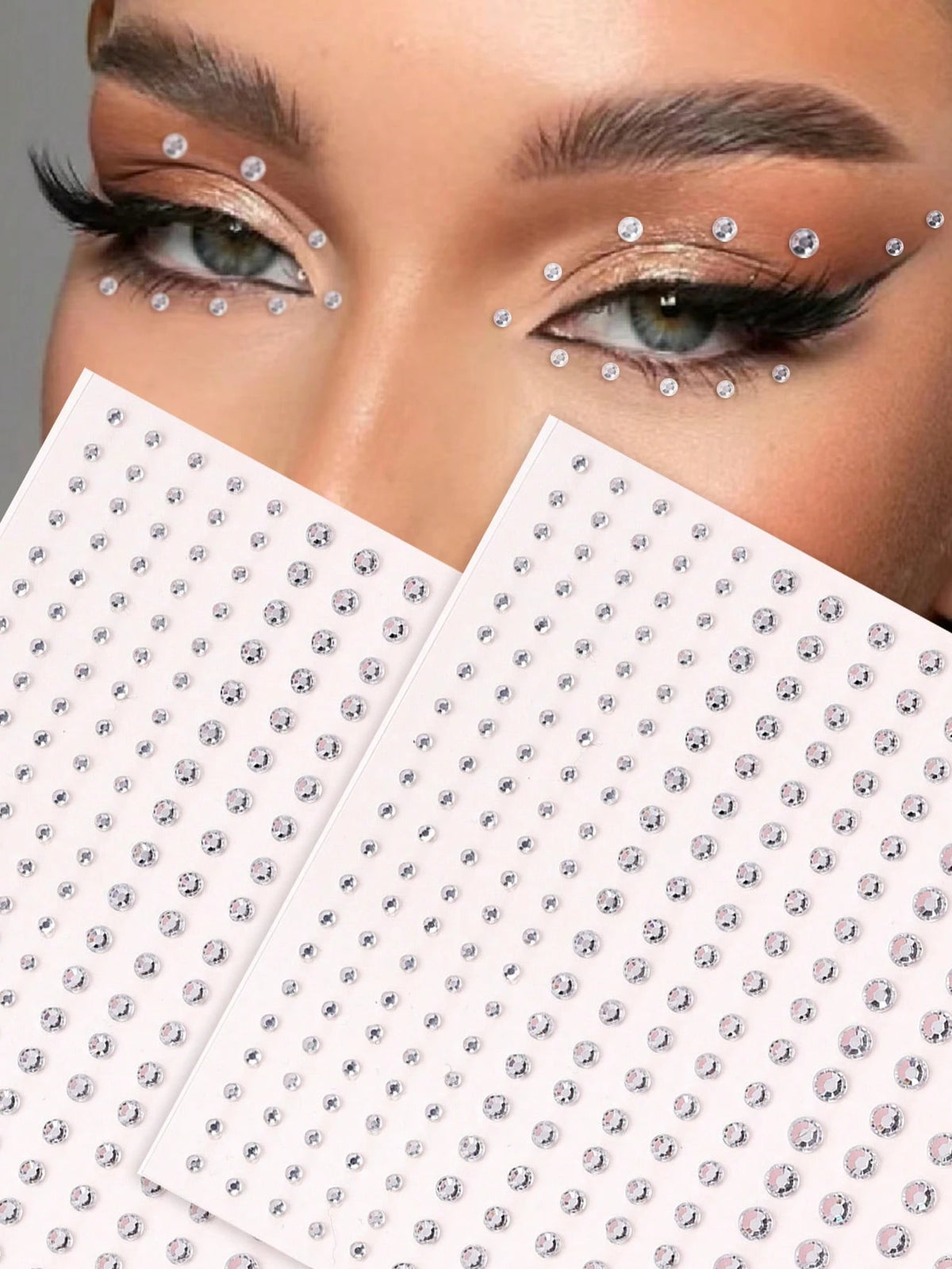 STARTTOOS 2 Sheets Various Sizes 3d Simulated Diamond Gemstone Stickers For Eyes And Face Decoration, Diy Music Festival Y2k Makeup Party, Rhinestone Stickers