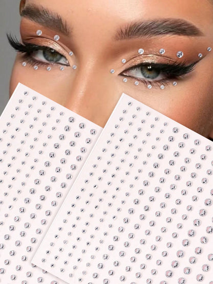 STARTTOOS 2 Sheets Various Sizes 3d Simulated Diamond Gemstone Stickers For Eyes And Face Decoration, Diy Music Festival Y2k Makeup Party, Rhinestone Stickers