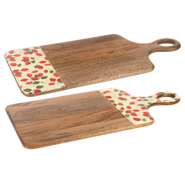 Strawberry Pattern Cutting Board with Handle