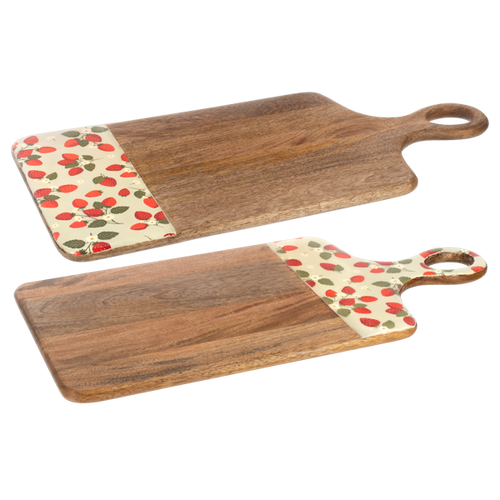 Strawberry Pattern Cutting Board with Handle