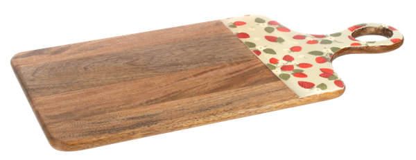 Strawberry Pattern Cutting Board with Handle
