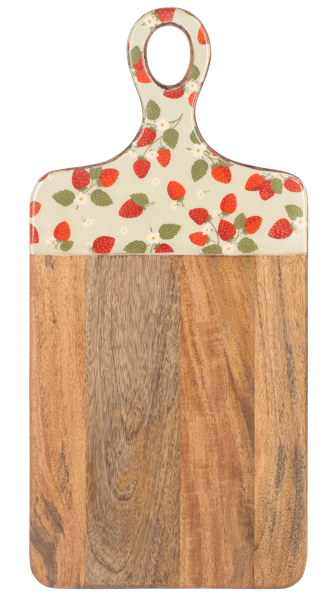 Strawberry Pattern Cutting Board with Handle