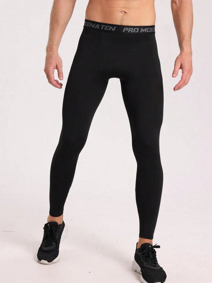 Summer Workout Men's Basketball Compression Leggings Fitness Apparel High Elasticity Quick-Drying Running Sportswear Basketball Tights For Training Black Spring