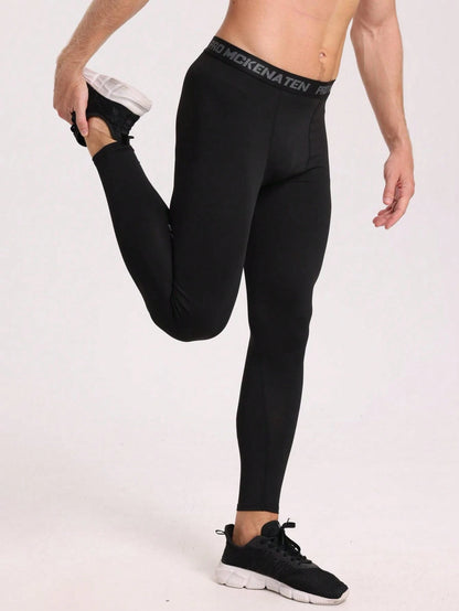 Summer Workout Men's Basketball Compression Leggings Fitness Apparel High Elasticity Quick-Drying Running Sportswear Basketball Tights For Training Black Spring