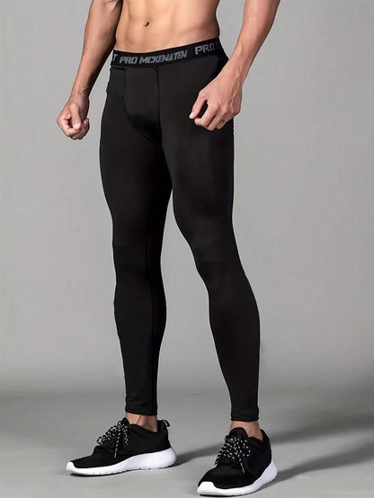 Summer Workout Men's Basketball Compression Leggings Fitness Apparel High Elasticity Quick-Drying Running Sportswear Basketball Tights For Training Black Spring