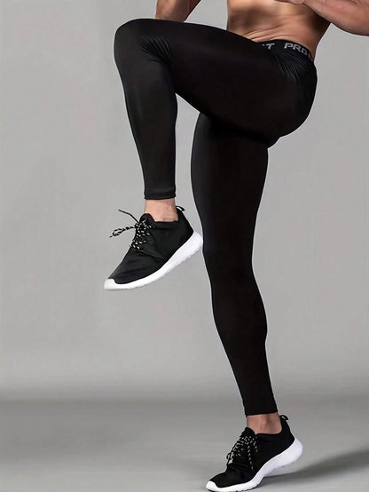Summer Workout Men's Basketball Compression Leggings Fitness Apparel High Elasticity Quick-Drying Running Sportswear Basketball Tights For Training Black Spring