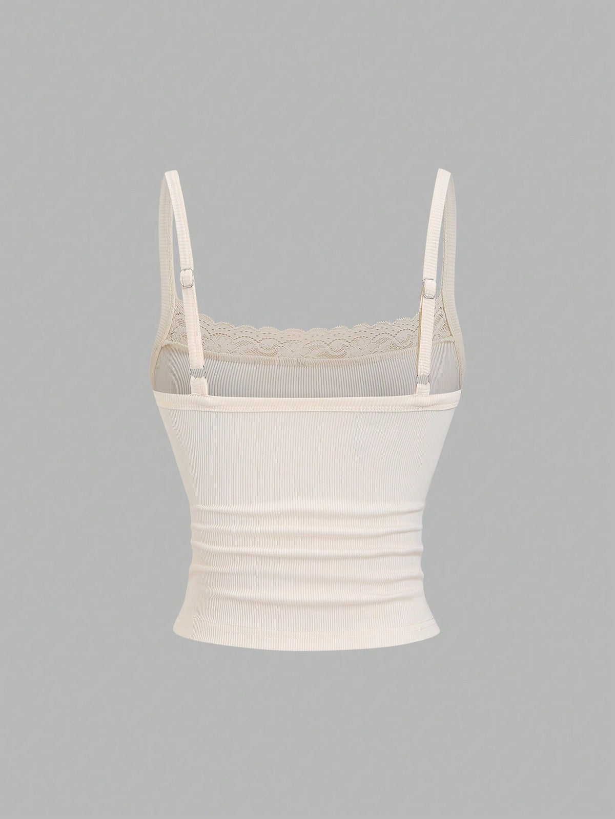 Sweetra Summer Elegant Everyday Cream And Black Lace Camisole,Sweet & Spicy Tight-Fitting Cropped Backless Top For Music Festival Vacation Office School
