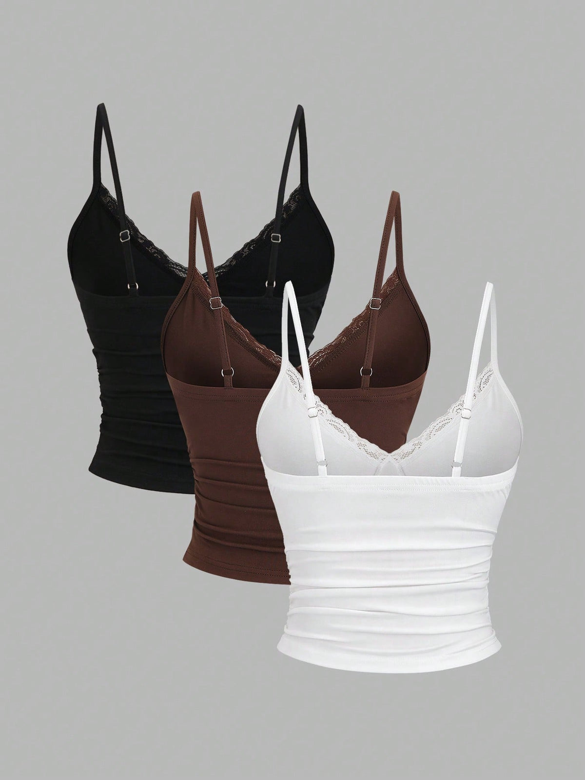 Sweetra Y2K Sexy Sling Lace Trim Pleated Ruched Clothes Set