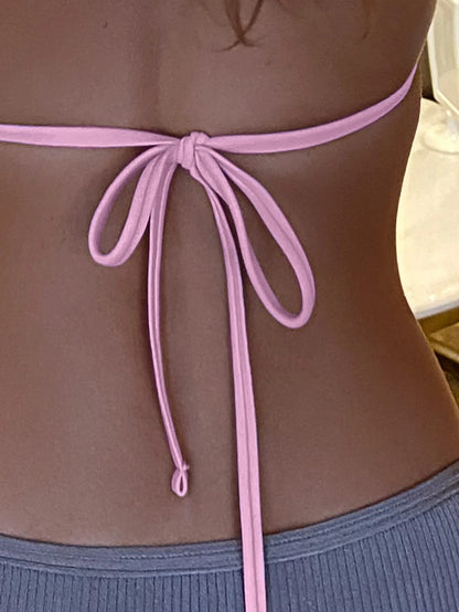 Swim Basics Women's Sexy Halter Neck Bikini Top, Summer Beach