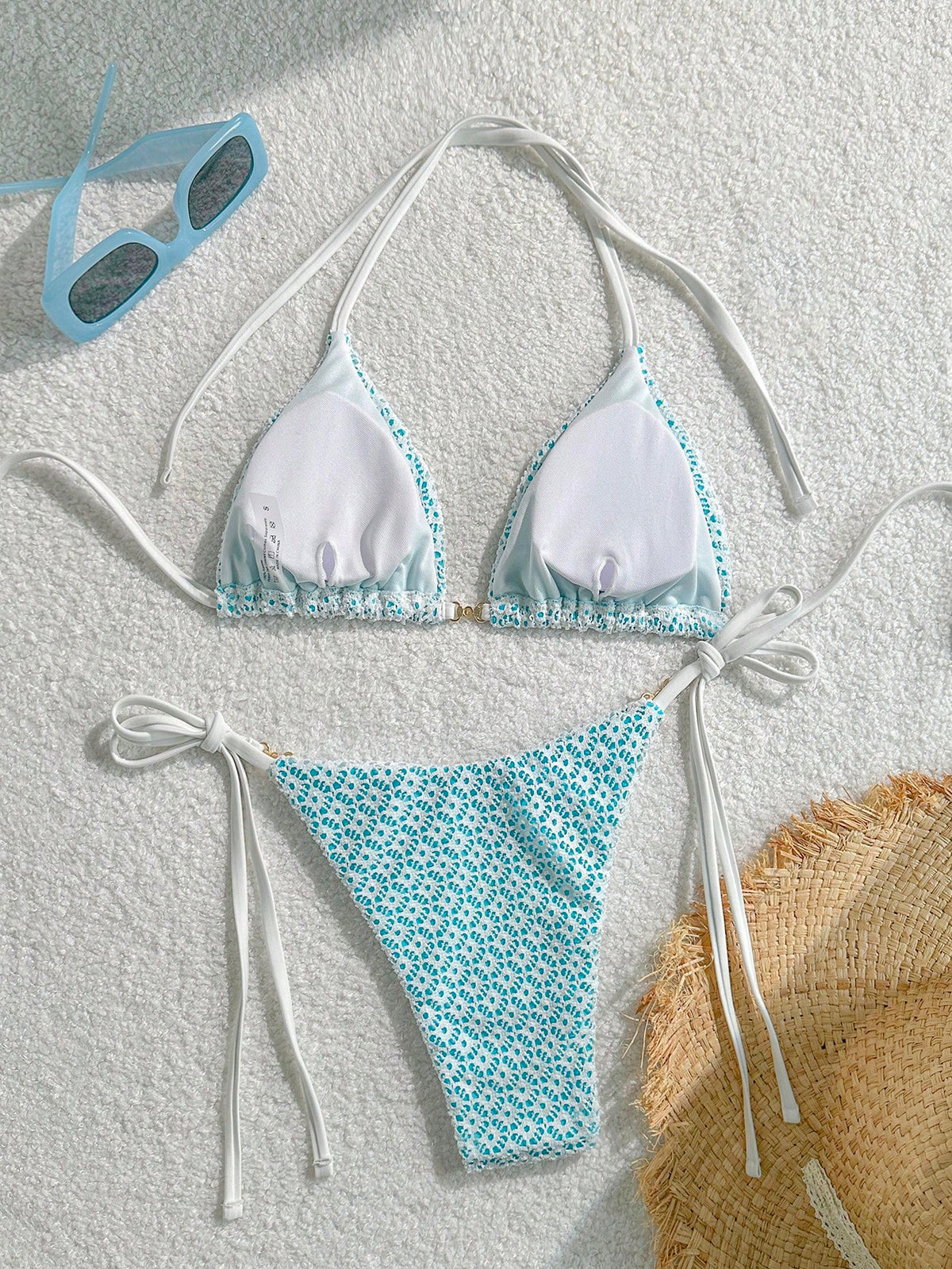 Swim Mod Springbreak Women's Sexy Halter Tie Front Bikini Set, Summer Beach Swimwear