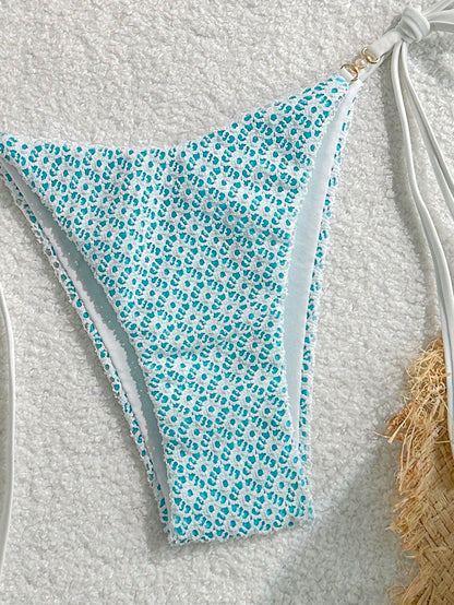 Swim Mod Springbreak Women's Sexy Halter Tie Front Bikini Set, Summer Beach Swimwear