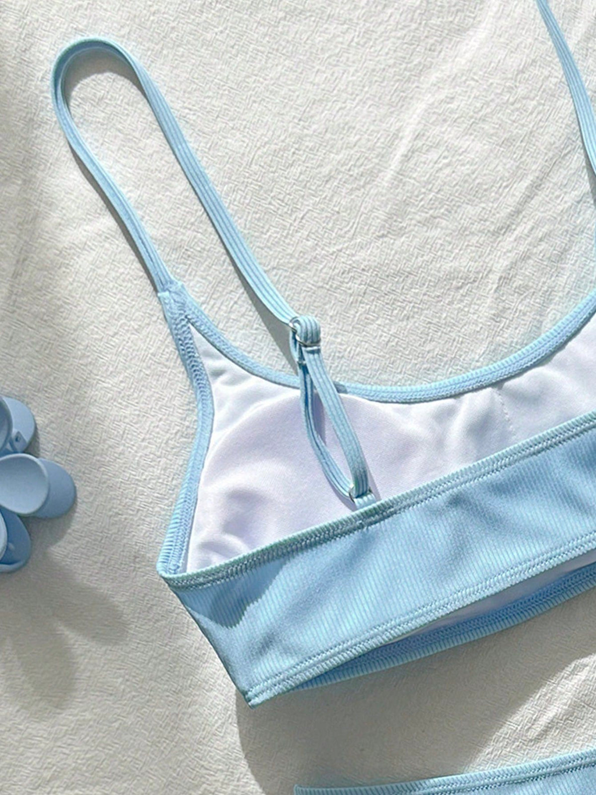 Swim Mod Women's Solid Color Minimalist Bikini Set, Vacation Beach Wear