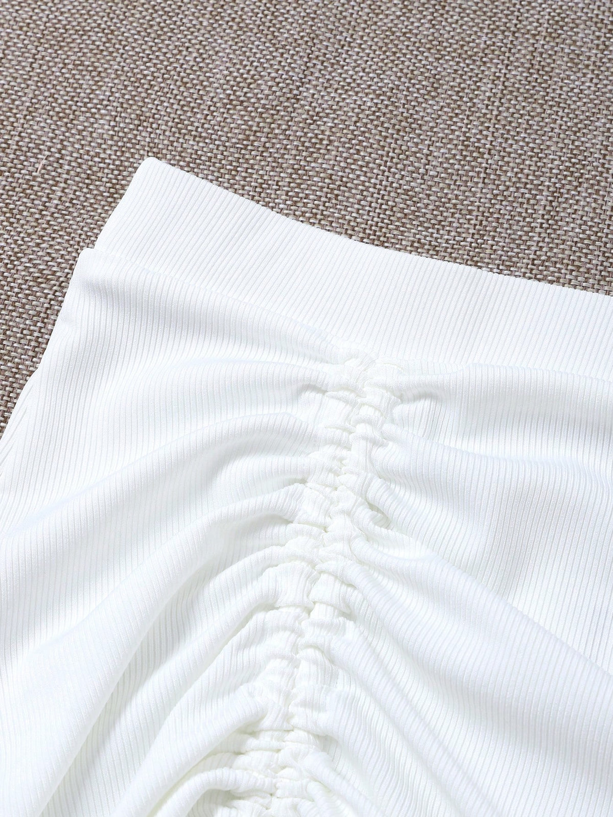 Swim Summer Beach Rib Drawstring Front Beach Skirt