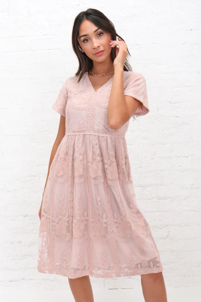The Clara Dress with Lace Overlay