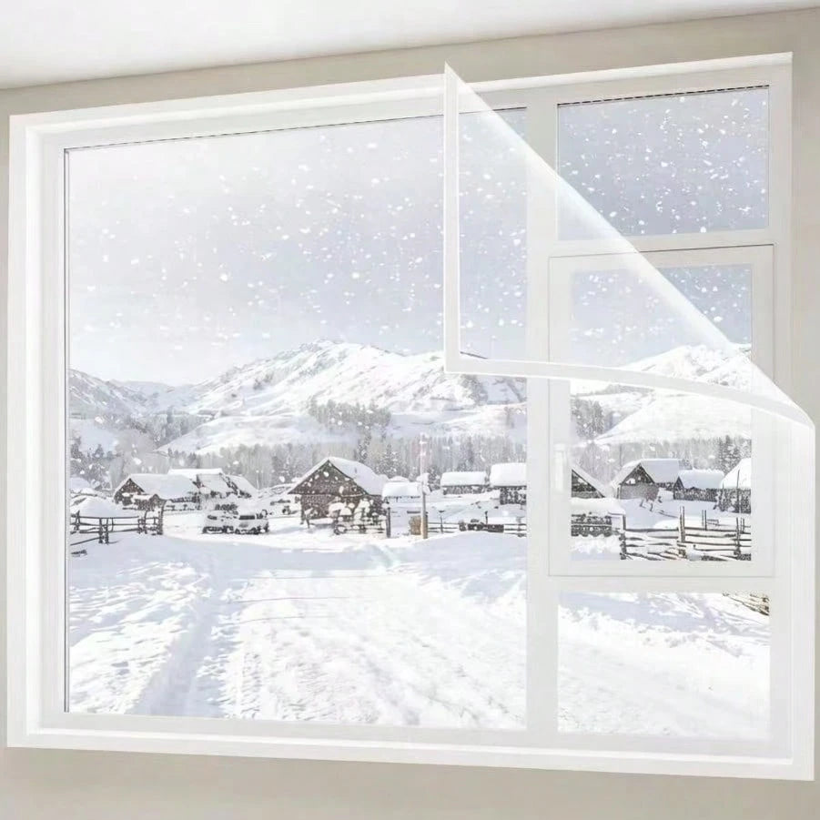 Thickened Transparent Window Insulation Film, Sealing Film, Winter Heat Retention, Windproof, Cold-Proof, Self-Adhesive Plastic Sheet, No Drilling Required
