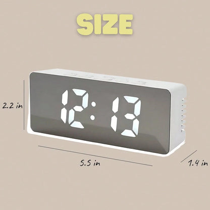 This Auto-Brightness Adjustable Alarm Clock Can Be Used Day And Night. The LED Digital Alarm Clock Features Dual Alarms, Temperature Display, Automatic Day/Night Brightness Adjustment, 12/24 Hour Form