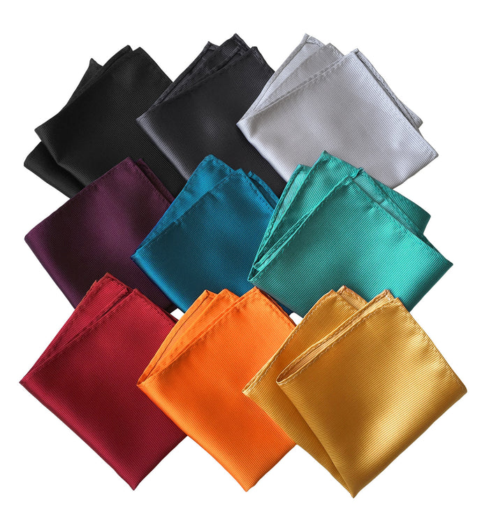Solid color men's pocket squares, by Cyberoptix. Fine woven stripe texture