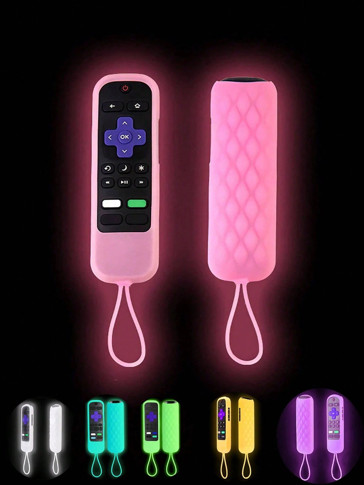 TV Remote Control Silicone Glow-In-The-Dark Protective Cover, Multiple Colors (Please See Product Details For Glow Instructions)