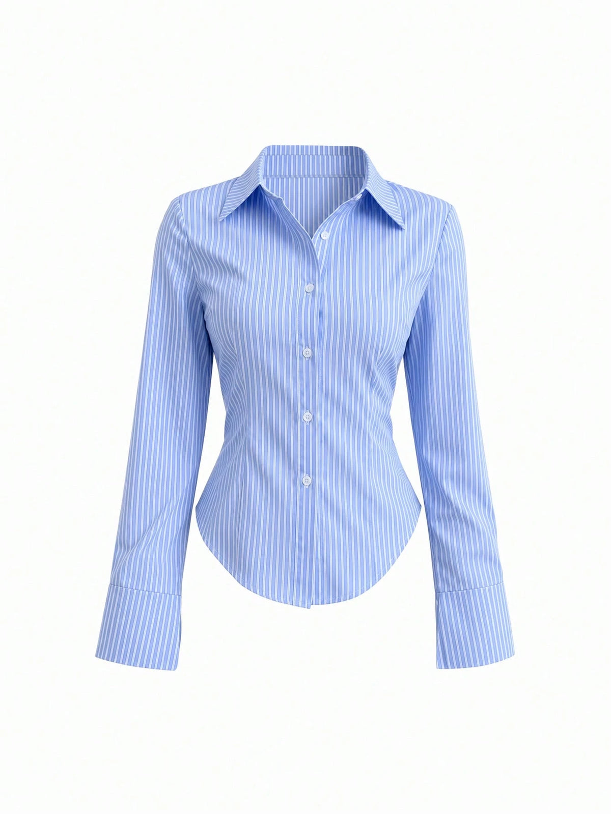 Unity Spring/Summer/Autumn Casual Striped Waist-Cinching Long Sleeve Shirt,Long Sleeve Tops Fall Cloth For Women