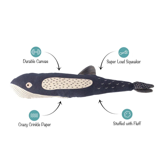 Whale Dog Toy: There She Blows | Cotton Canvas