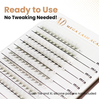 Wispy 7D Mix Rapid Promade Fans - 600 Fans Promade Fans Mega Lash Academy