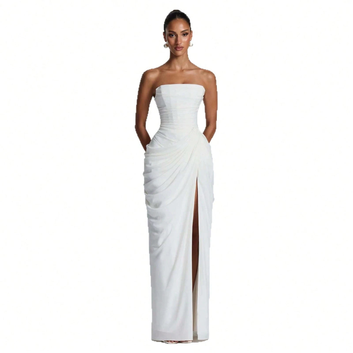 Women Elegant Solid Color Maxi Dress Mesh Spaghetti Strap Low Back Sexy Waist Slim Casual Party Long Dress