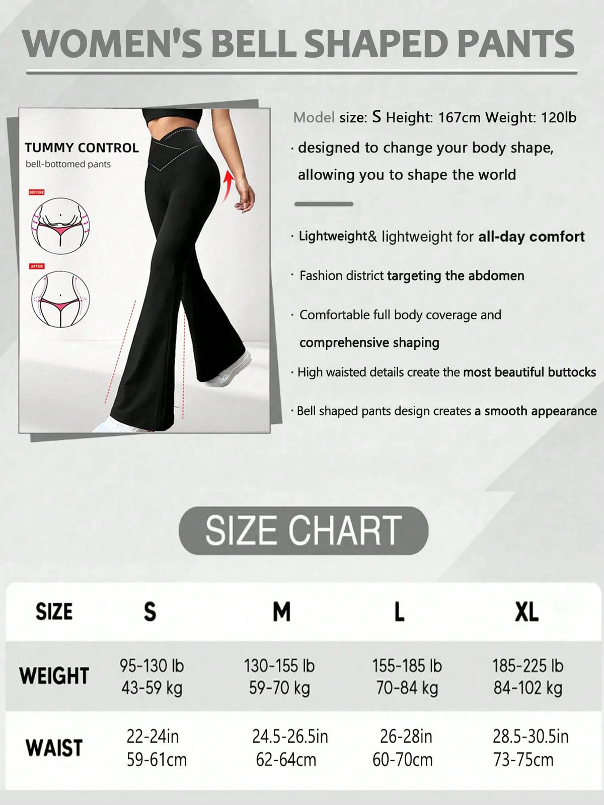 Women's Crossover Waist Flare Pants, Elastic Polyester Solid Color Sports Yoga Pants, Crossover Waist Personalized Casual Long Pants Black, Athleisure