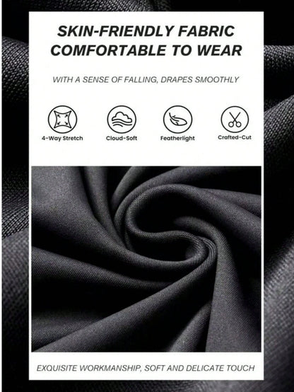 Women's Crossover Waist Flare Pants, Elastic Polyester Solid Color Sports Yoga Pants, Crossover Waist Personalized Casual Long Pants Black, Athleisure