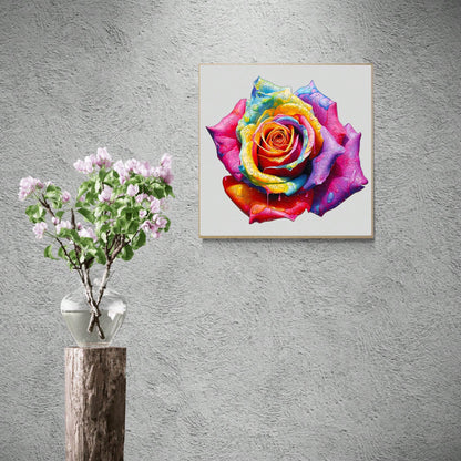 WOODBESTS 1PC Multicolored Rose Wooden Irregular Puzzle, Animal-Shaped 2D Jigsaw Toy For Kids And Adults. Educational Game, Great Gift For Party, Holiday, Christmas And Birthday. Unique Magical Deskto