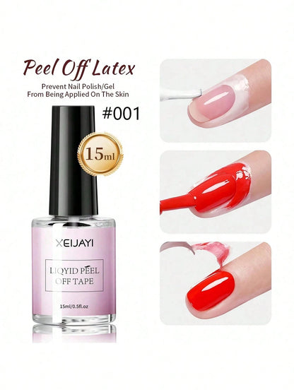 XEIJAYI Anti-Overflow Peelable Nail Polish Gel Edge Protector Tool Tweezers Auxiliary Tool