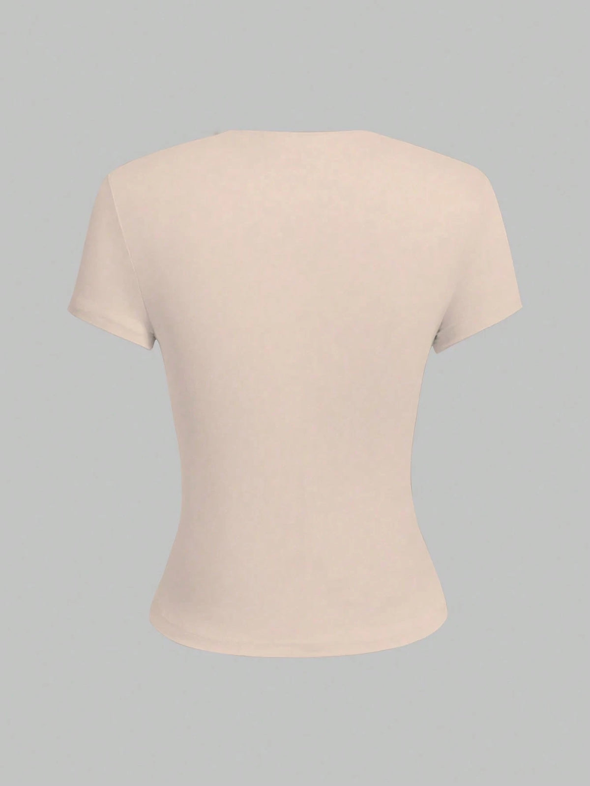 XLLAIS 2026 Model Round Neck Short Sleeve Summer Top, Solid Color Basic Slim Fit Sporty Style Women Casual T-Shirt