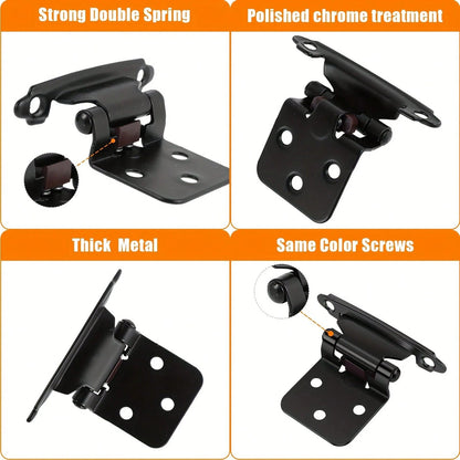 YITAPE 8pcs Self-Locking Frame Cabinet Hinges, Cold Rolled Steel Cabinet Hinges, Sturdy Kitchen Cabinet Door Hinges, Suitable For Kitchen, Bathroom, Office Cabinet Hardware