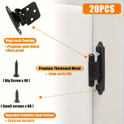 YITAPE 8pcs Self-Locking Frame Cabinet Hinges, Cold Rolled Steel Cabinet Hinges, Sturdy Kitchen Cabinet Door Hinges, Suitable For Kitchen, Bathroom, Office Cabinet Hardware