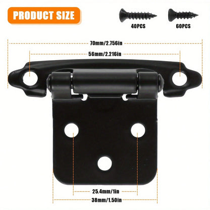 YITAPE 8pcs Self-Locking Frame Cabinet Hinges, Cold Rolled Steel Cabinet Hinges, Sturdy Kitchen Cabinet Door Hinges, Suitable For Kitchen, Bathroom, Office Cabinet Hardware
