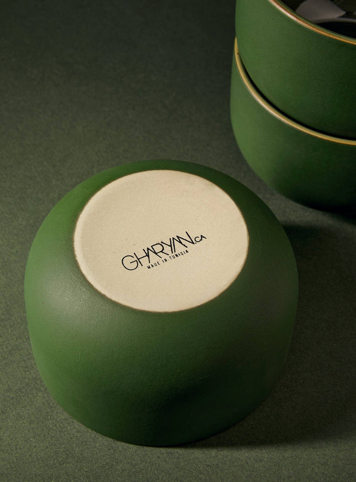 Youlha Stoneware Dinner Bowl, Green