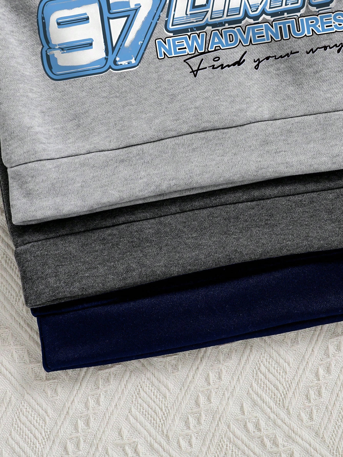 Young Boy 3pcs Car Pattern Printed Warm Crewneck Sweatshirts