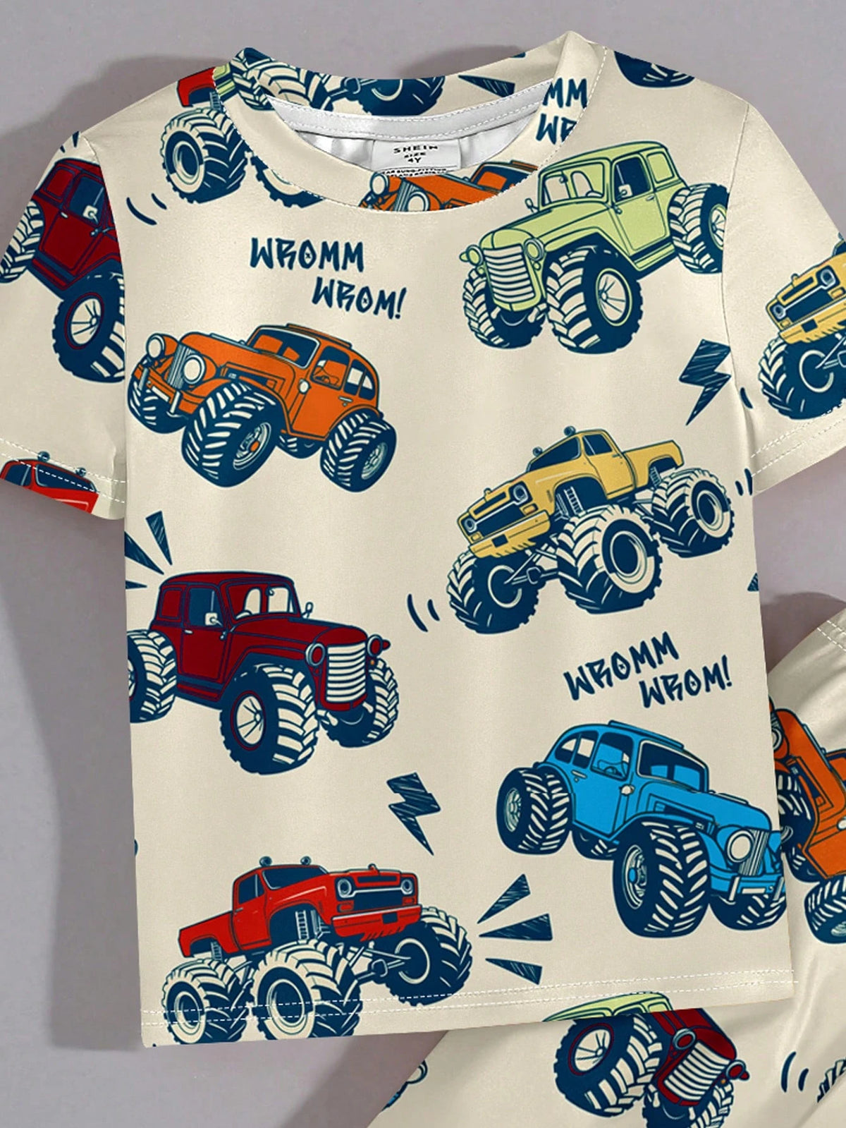 Young Boy Casual Minimalist Slim Fit Comfortable Crew Neck Short Sleeve Long Pants Loungewear Suitable For Spring And Summer, Classic Cute Cartoon Dinosaur Print